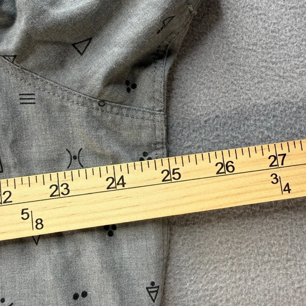 The North Face Button Down Shirt Short Sleeve Regular Fit XL Gray Geometric Prep